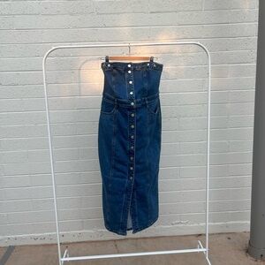 NEVER WORN sold out Madewell Blue denim midi dress